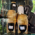 Ribbed Gold & Black Vases