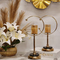 hoop-style candle holders set of 2