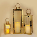 Gold Pillar Candle Lantern