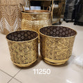 decorative gold metal planters