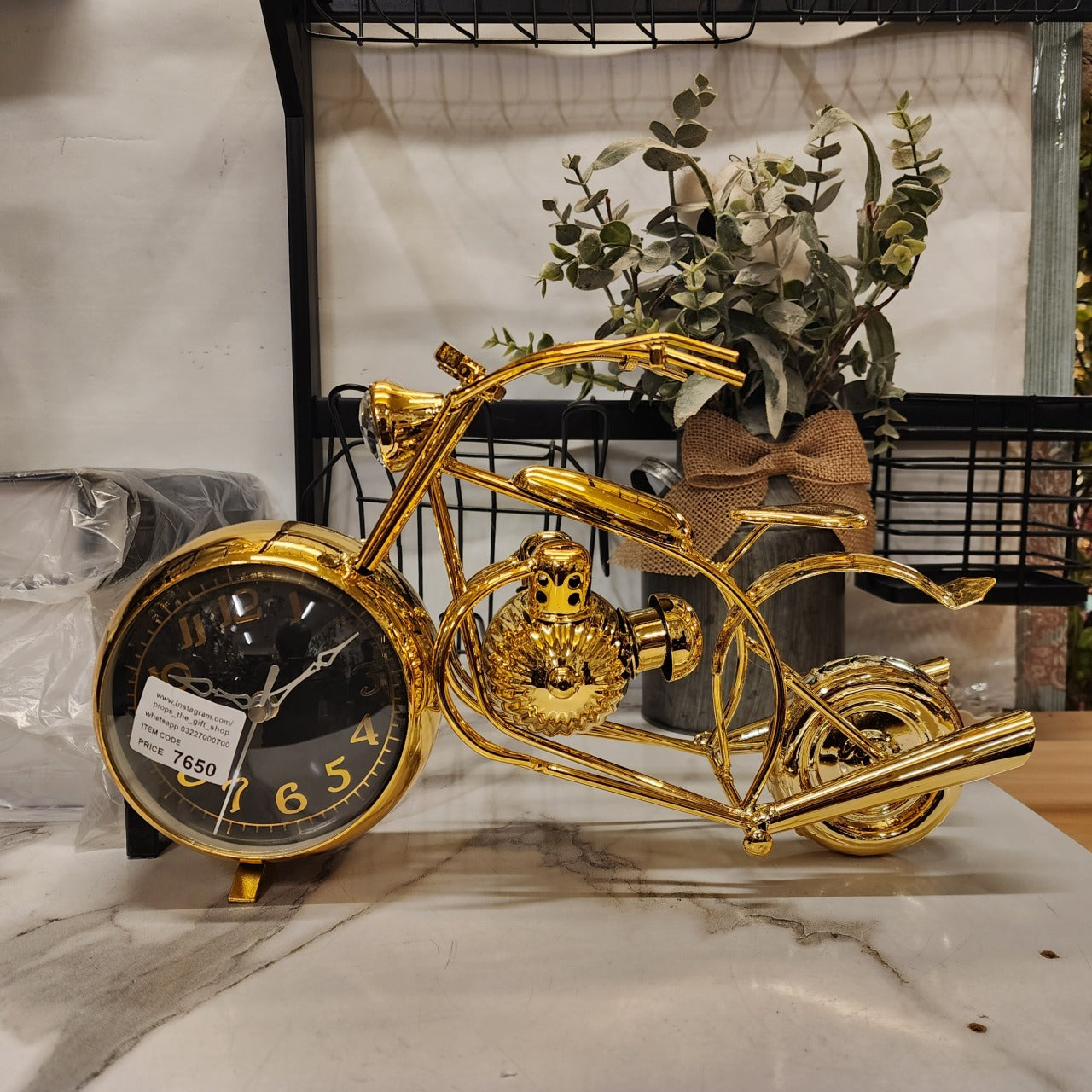 Vintage Motorcycle Table Clock