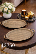 antique brass oval serving trays