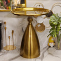 Gold pedestal side table