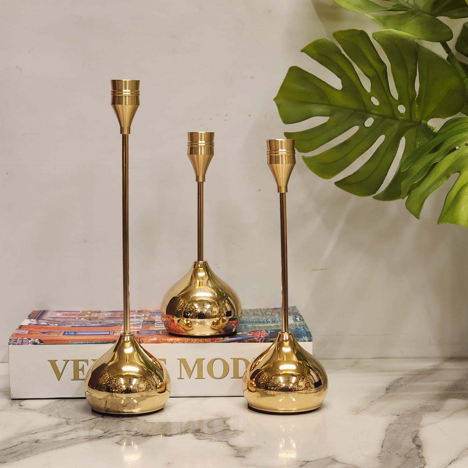 Teardrop Base Taper Candle Holders