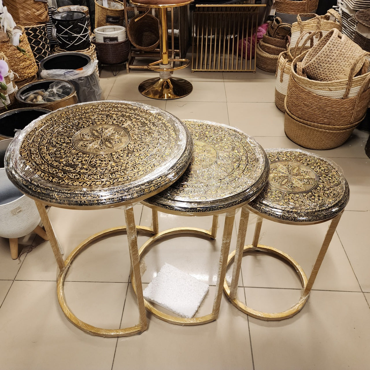 Modern Moroccan nesting tables