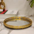 Round Gold Mirrored Vanity Tray
