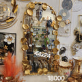 Ginkgo Leaf Gold Metal Wall Mirror