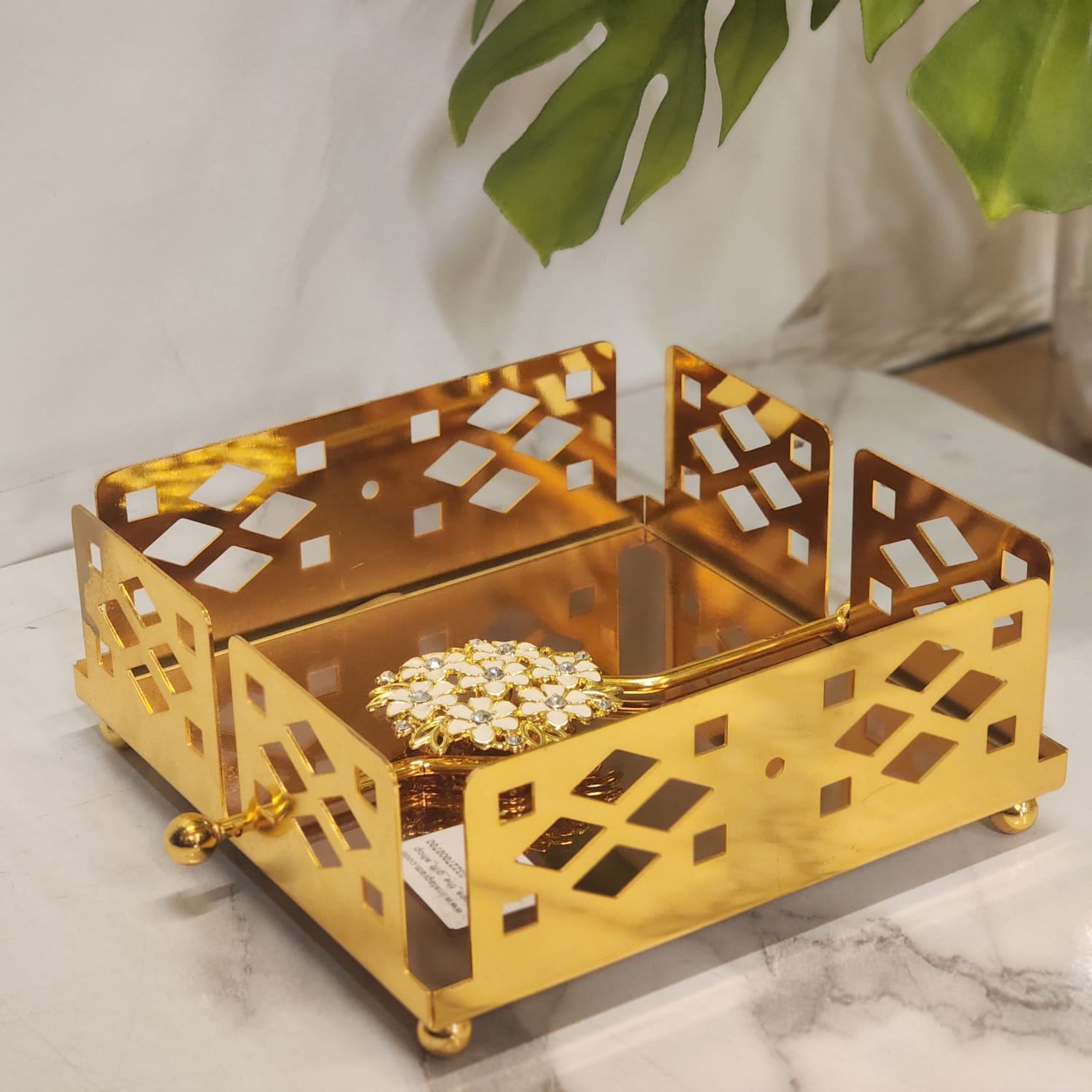 Gold Laser-Cut Napkin Holder