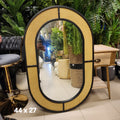 oval rattan cane webbing wall mirror