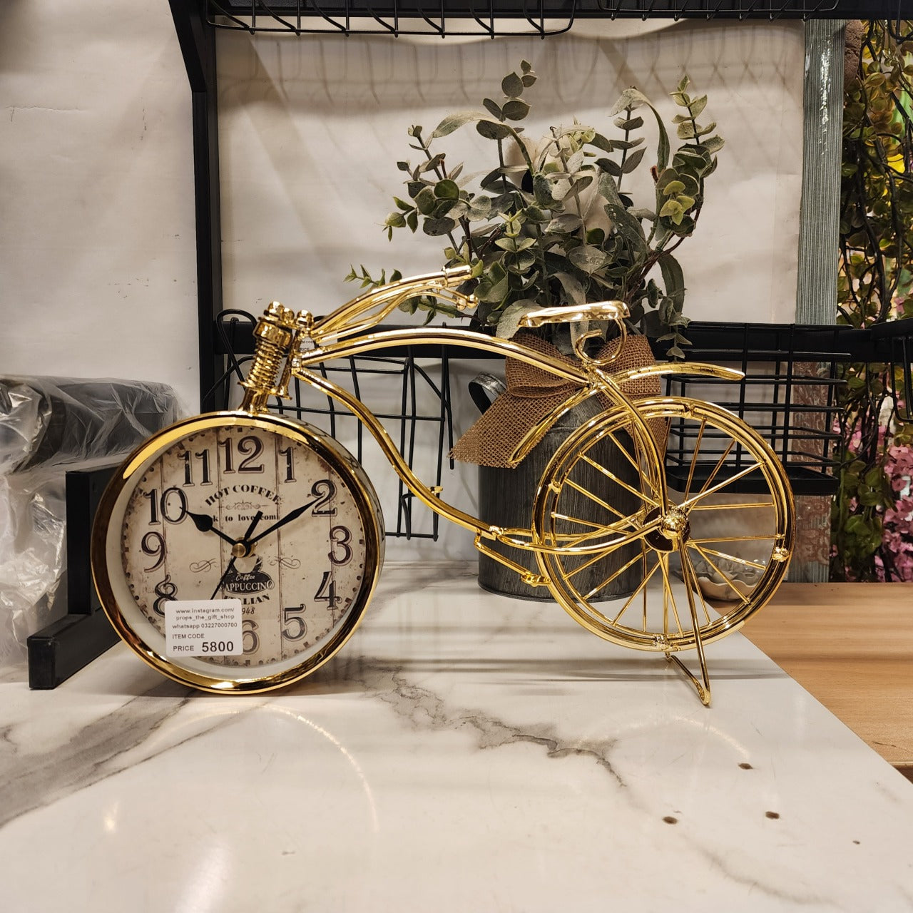 Vintage Bicycle Table Clock
