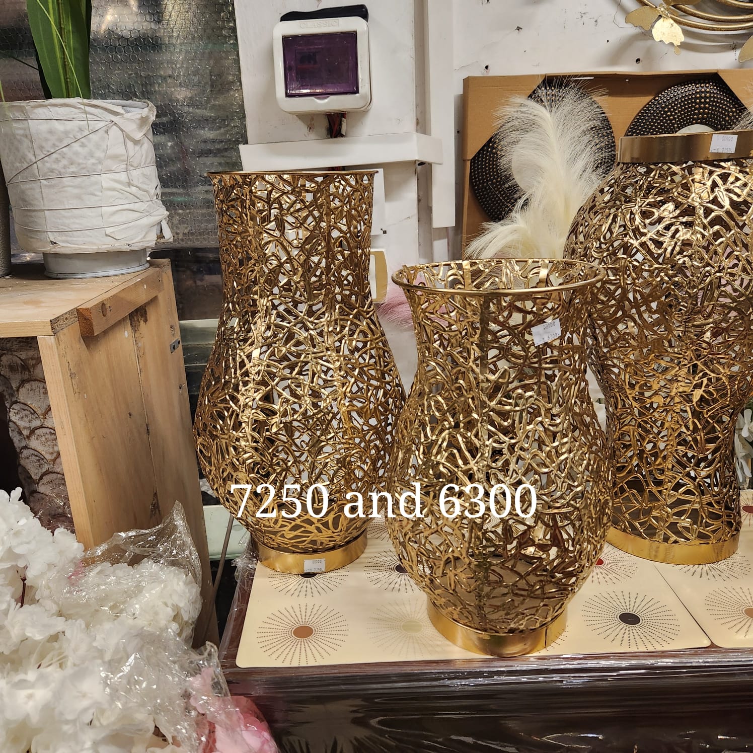 Gold Filigree Open-Work Vases