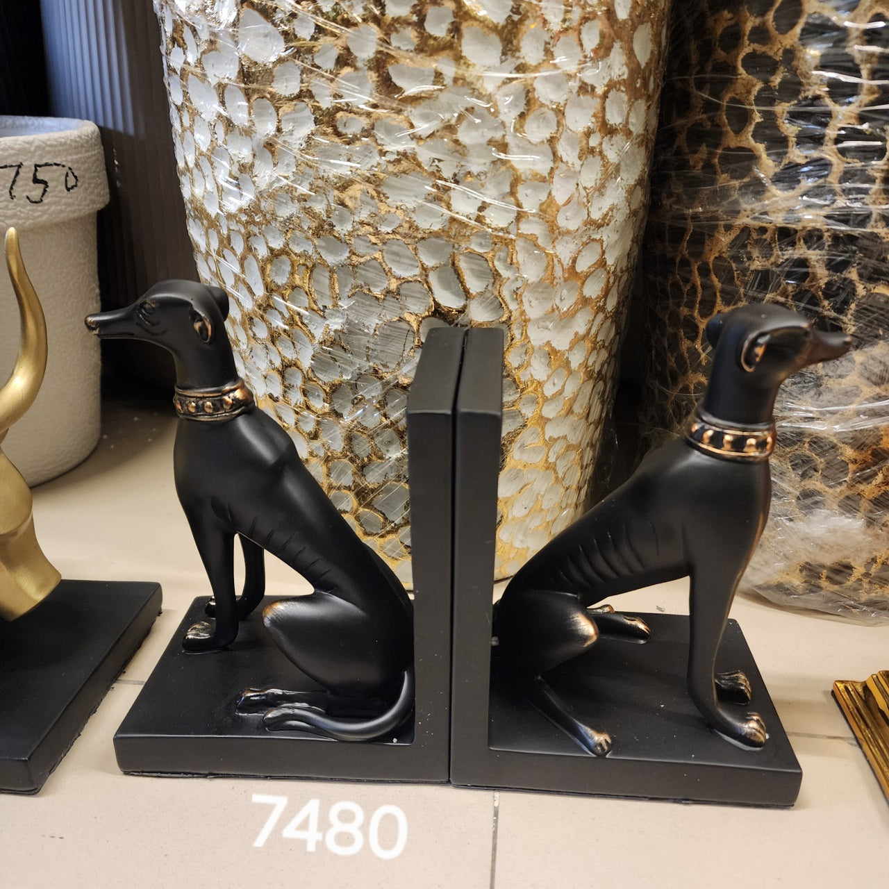 Black Greyhound Bookends
