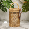 Wicker Candle Lantern with solar charging