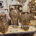 Gold Filigree Lattice Vases
