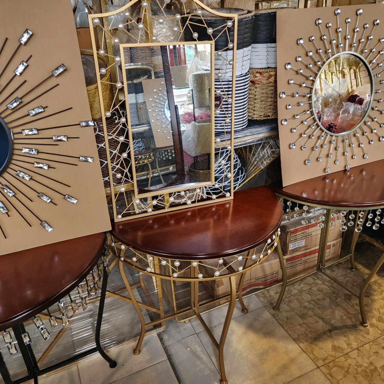 demi-lune console tables