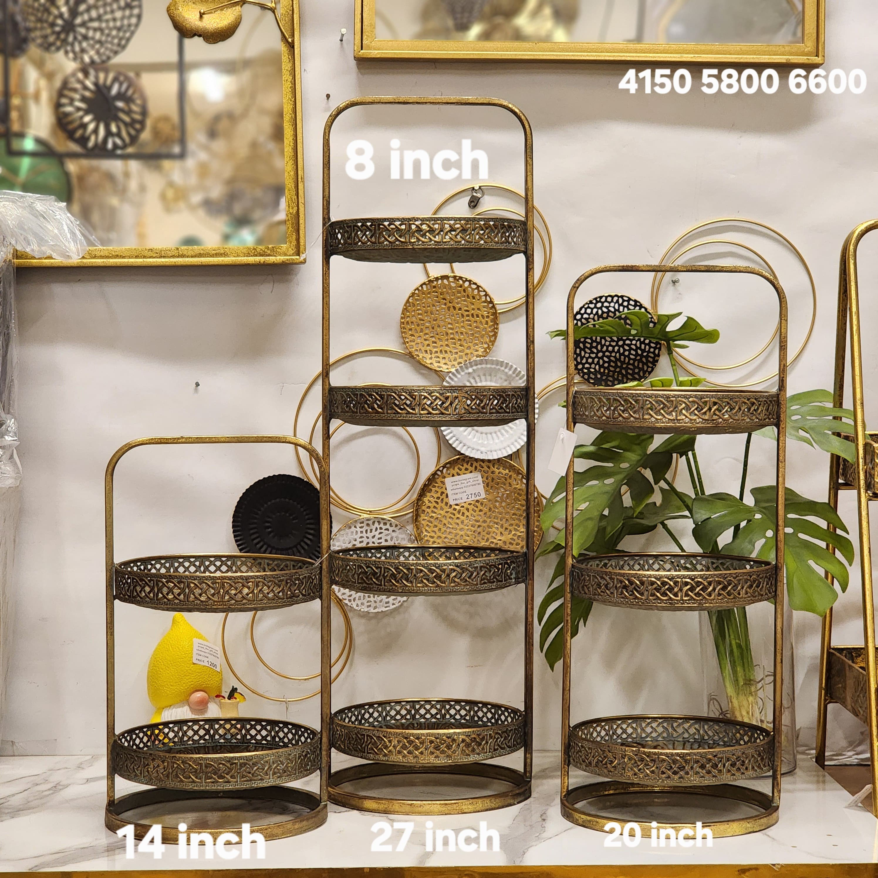 tiered metal display stand
