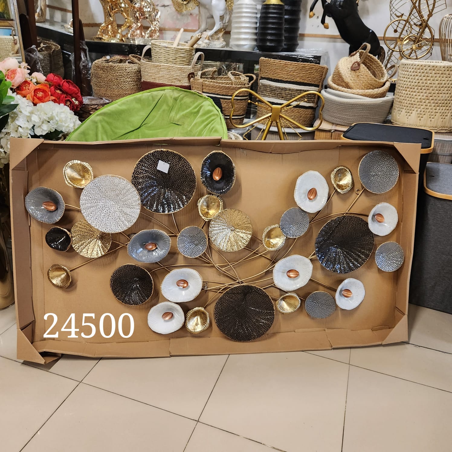 multi-disc metal wall sculpture