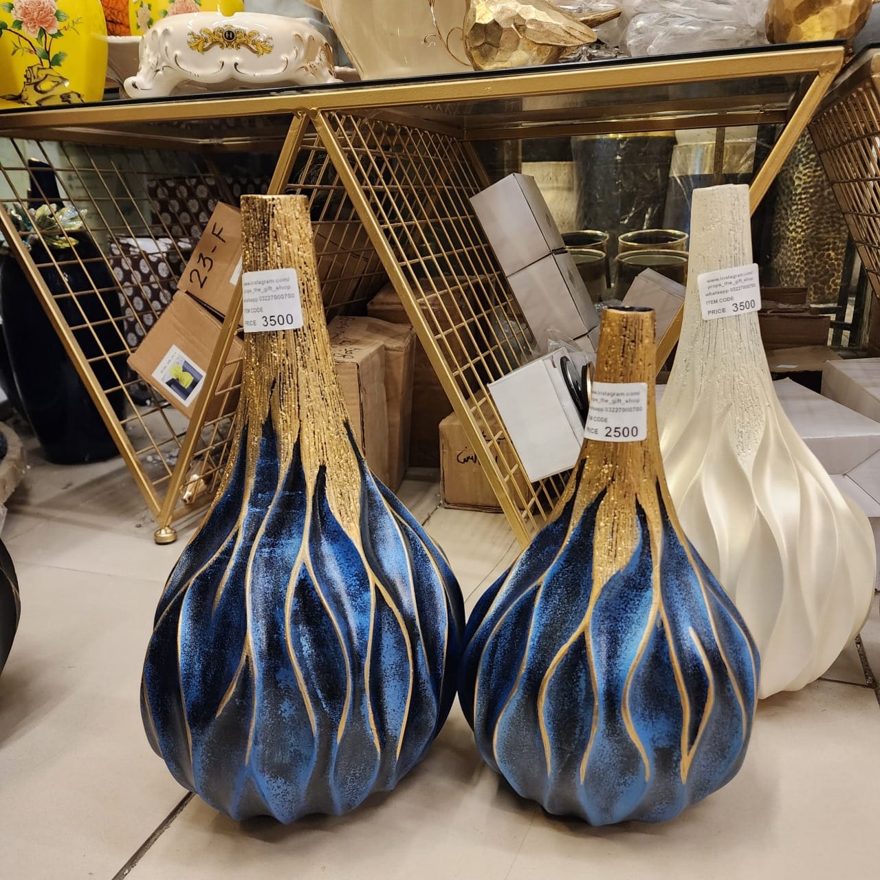 Abstract Ribbed Wave Vases