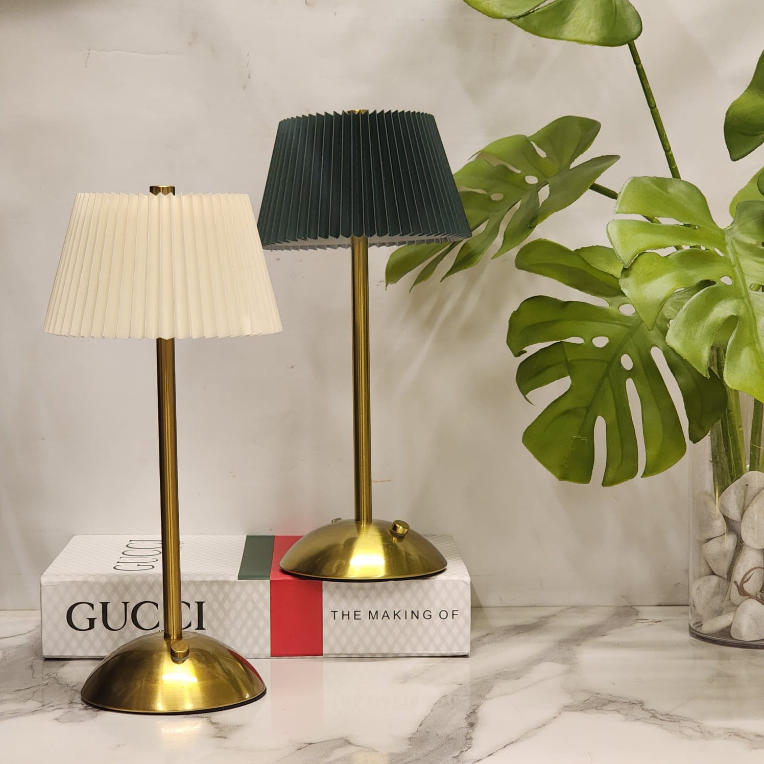 Vintage Pleated Cordless Lamp