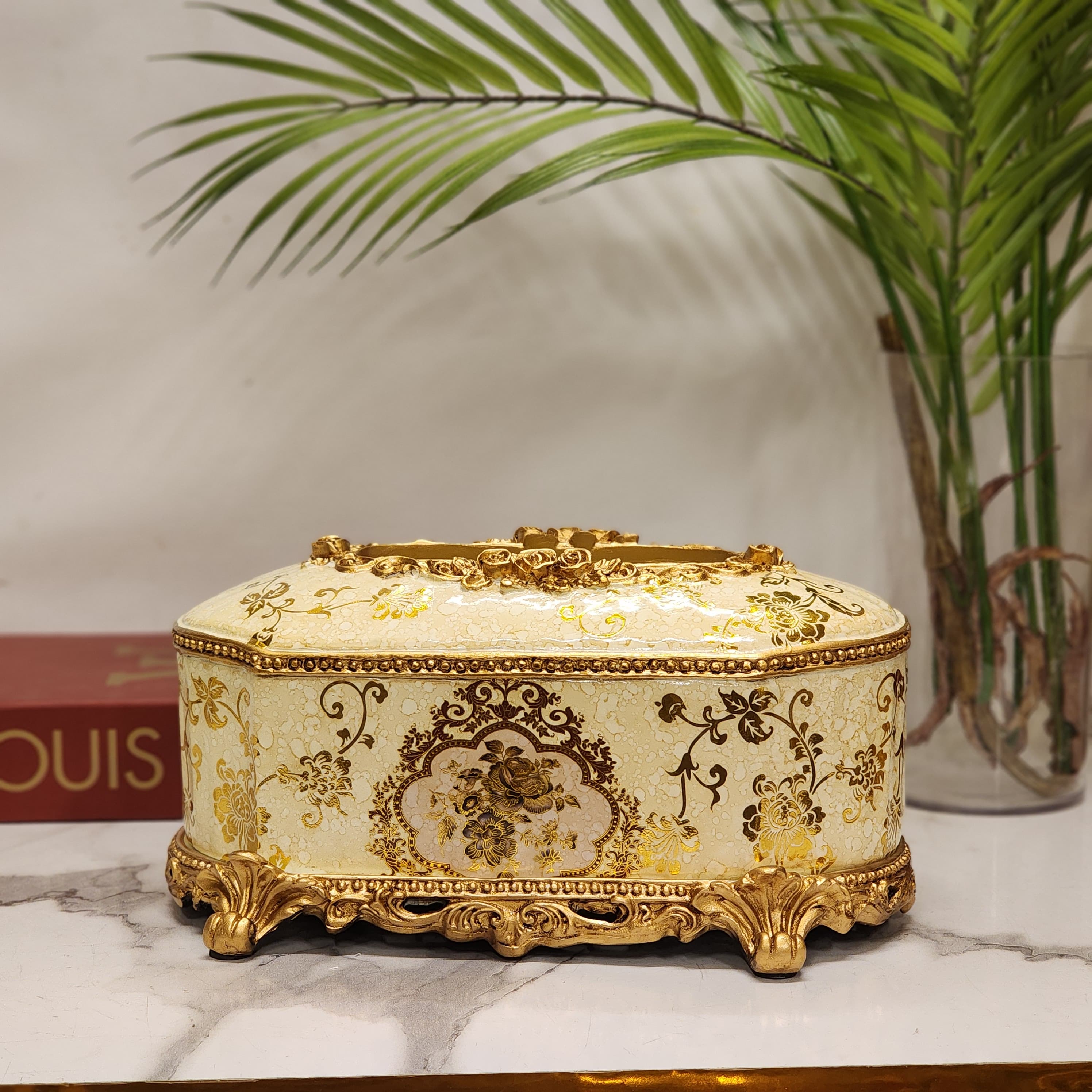 ornate Baroque-style tissue box cover