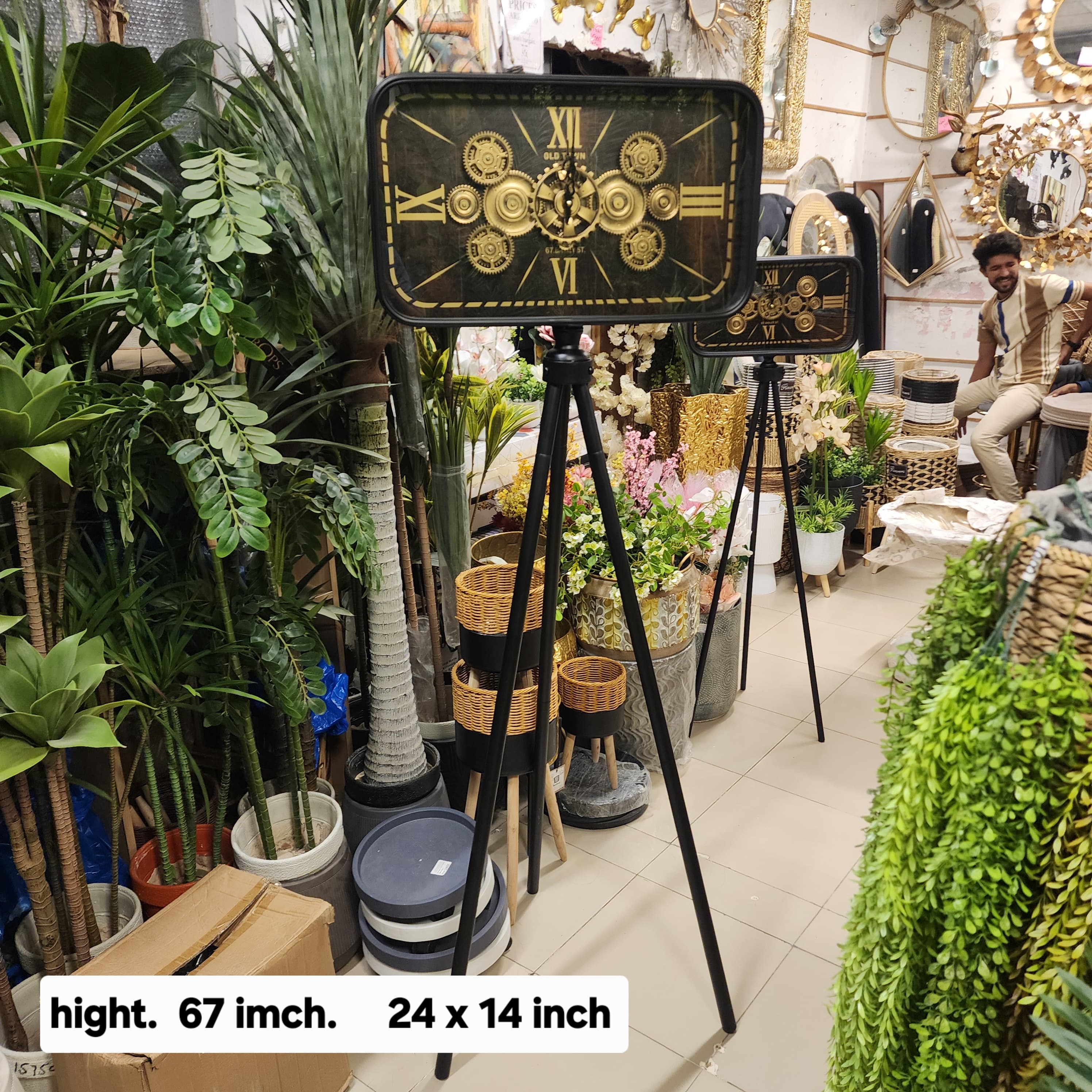 Rectangular Gear Floor Clock