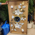 decorative floral metal wall clock