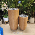 Tall Woven Rattan Floor Planters