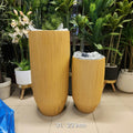 Ribbed Bamboo-Texture Tall Planters